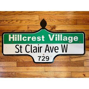 Vintage Toronto Street Sign - St Clair Avenue West - Hillcrest Village